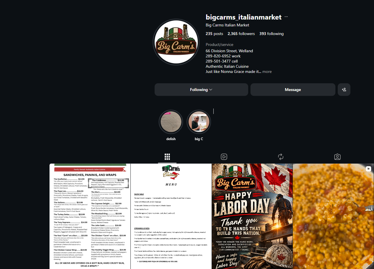 Big Carm’s Italian Market original logo