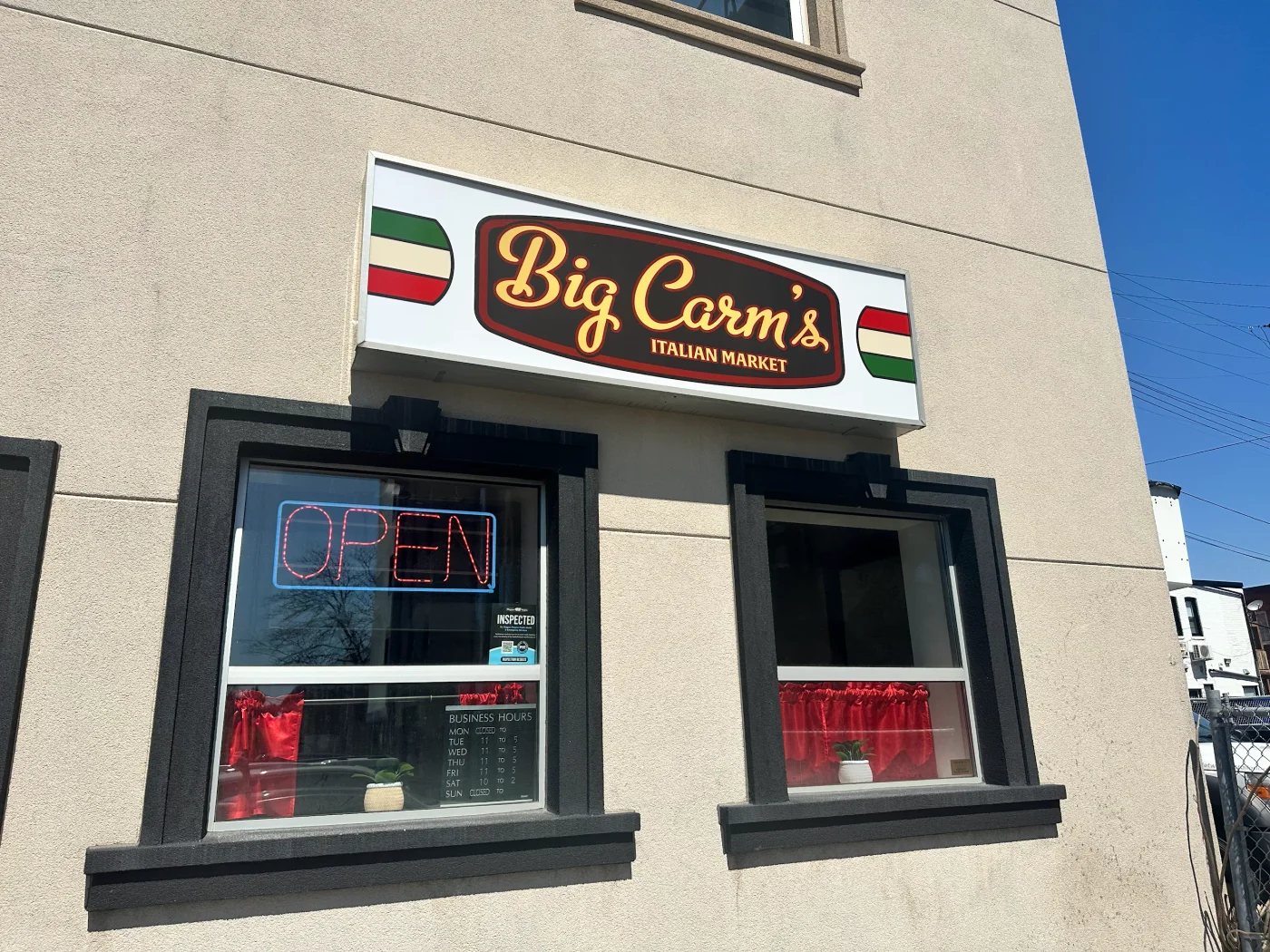Big Carm’s Italian Market storefront on Division Street in Welland